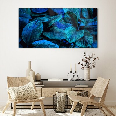 Green paradise in shades of blue Glass Print