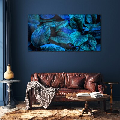 Green paradise in shades of blue Glass Print