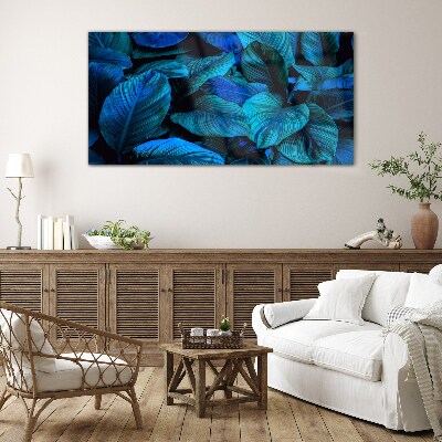 Green paradise in shades of blue Glass Print