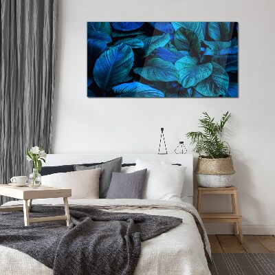 Green paradise in shades of blue Glass Print