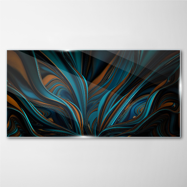 Waves of color in motion Glass Print