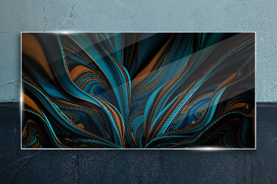 Waves of color in motion Glass Print