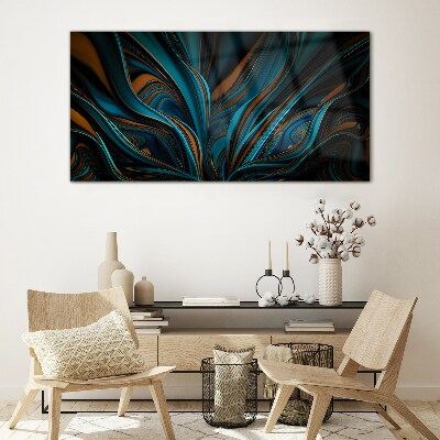 Waves of color in motion Glass Print