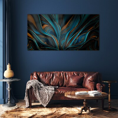 Waves of color in motion Glass Print