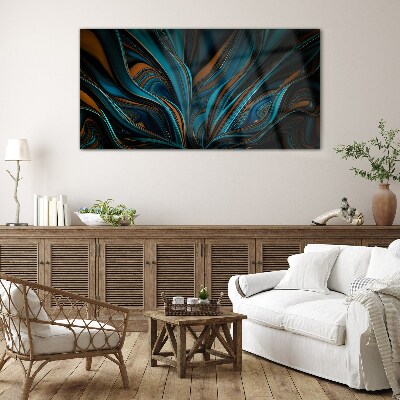 Waves of color in motion Glass Print