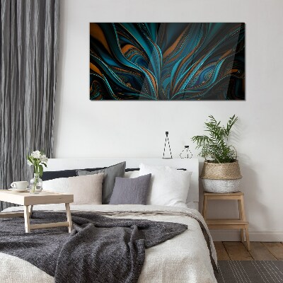 Waves of color in motion Glass Print