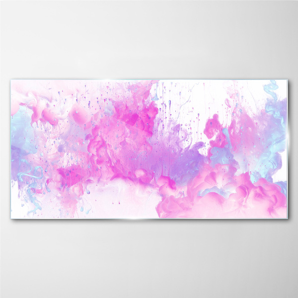 Pink water explosions Glass Print