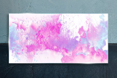 Pink water explosions Glass Print