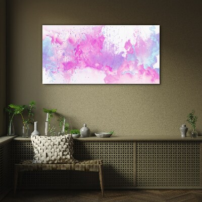 Pink water explosions Glass Print