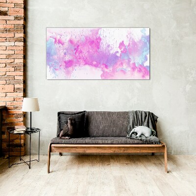 Pink water explosions Glass Print