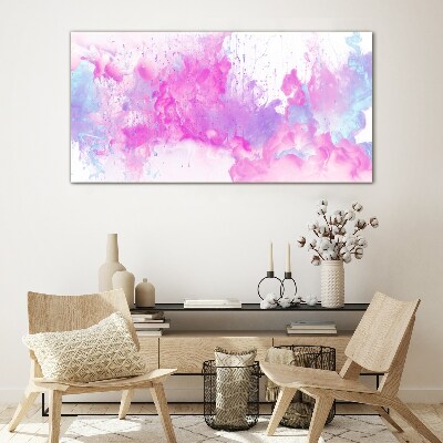 Pink water explosions Glass Print