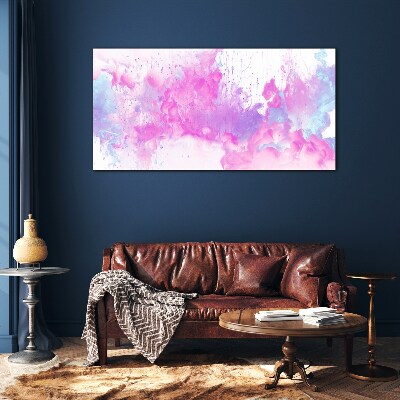 Pink water explosions Glass Print