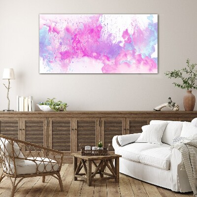 Pink water explosions Glass Print
