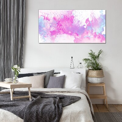 Pink water explosions Glass Print