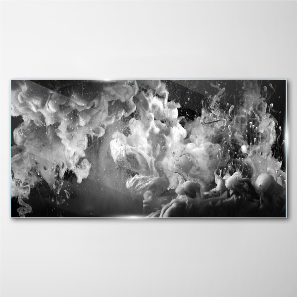 Dynamic clouds in black and white Glass Print