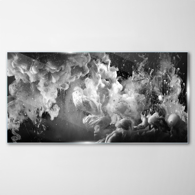 Dynamic clouds in black and white Glass Print