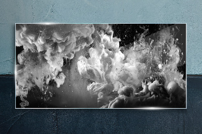 Dynamic clouds in black and white Glass Print