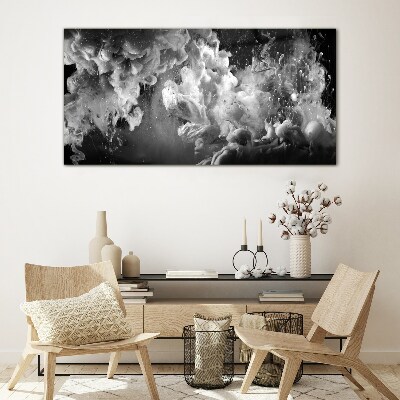 Dynamic clouds in black and white Glass Print