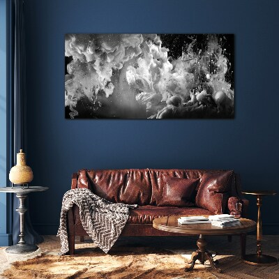 Dynamic clouds in black and white Glass Print