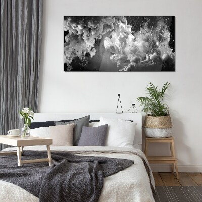 Dynamic clouds in black and white Glass Print