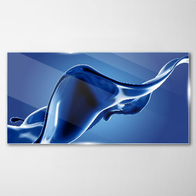 Blue light wave Glass Print