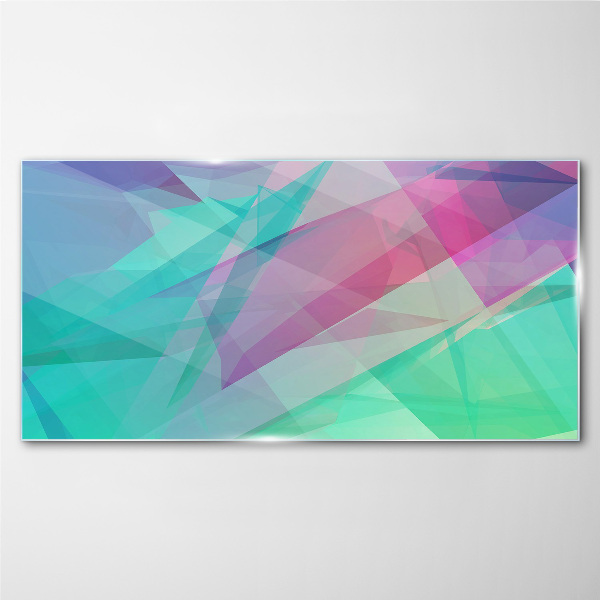 Transparent geometries in pastel shades Glass Print