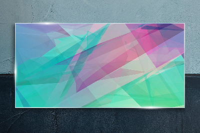 Transparent geometries in pastel shades Glass Print