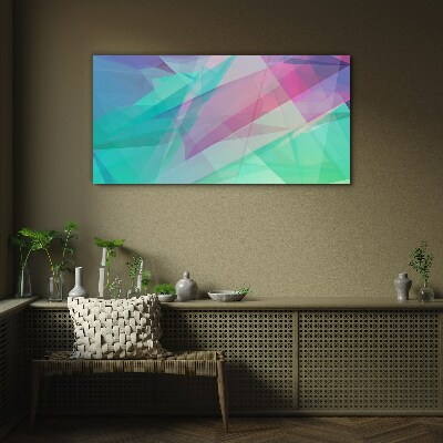 Transparent geometries in pastel shades Glass Print