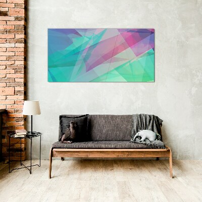 Transparent geometries in pastel shades Glass Print