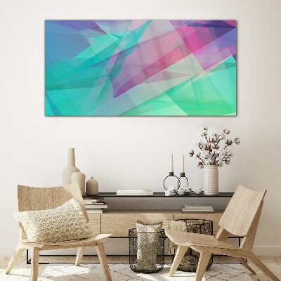 Transparent geometries in pastel shades Glass Print