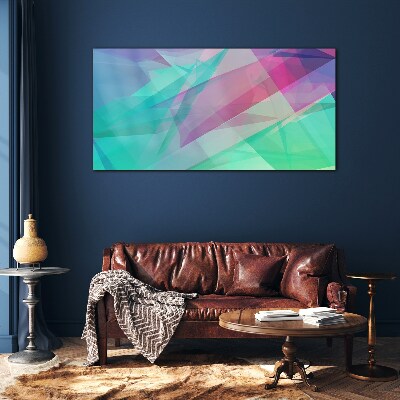 Transparent geometries in pastel shades Glass Print