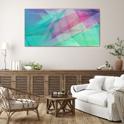 Transparent geometries in pastel shades Glass Print