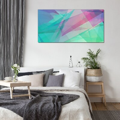 Transparent geometries in pastel shades Glass Print