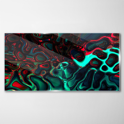 Abstract Color Waves Glass Print