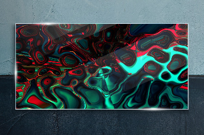 Abstract Color Waves Glass Print