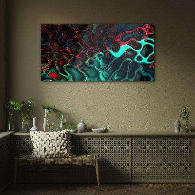 Abstract Color Waves Glass Print