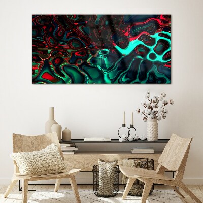 Abstract Color Waves Glass Print