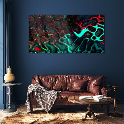 Abstract Color Waves Glass Print
