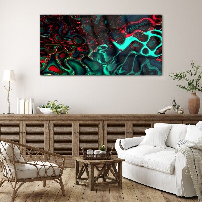 Abstract Color Waves Glass Print