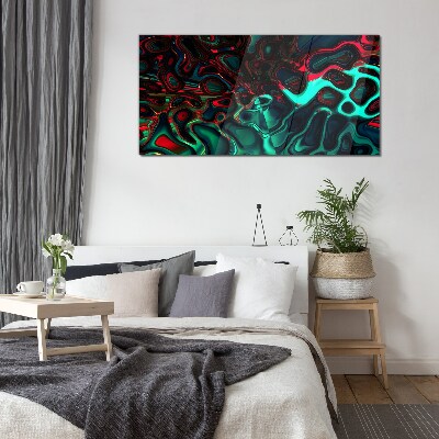 Abstract Color Waves Glass Print