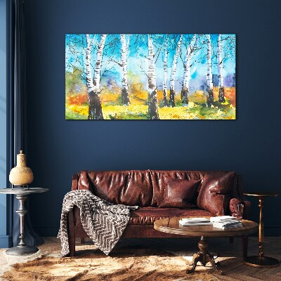 Modern forest Glass Print