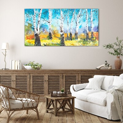 Modern forest Glass Print