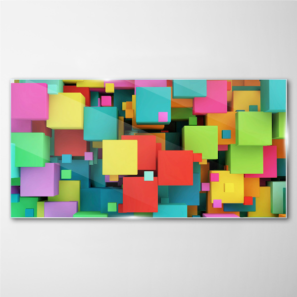 Abstract cubes Glass Print