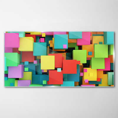 Colorful geometric compositions Glass Print