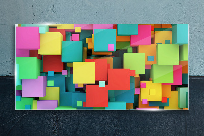 Colorful geometric compositions Glass Print