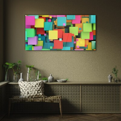 Colorful geometric compositions Glass Print