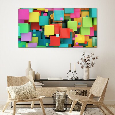 Abstract cubes Glass Print