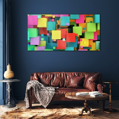 Abstract cubes Glass Print