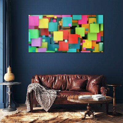 Colorful geometric compositions Glass Print
