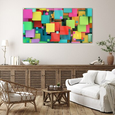 Colorful geometric compositions Glass Print